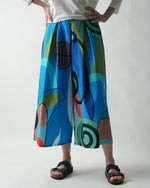 Pantaloni culotte multicolor vedere laterală