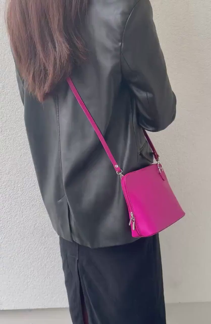 Geantă Bucket Cross Body Din Piele Naturală