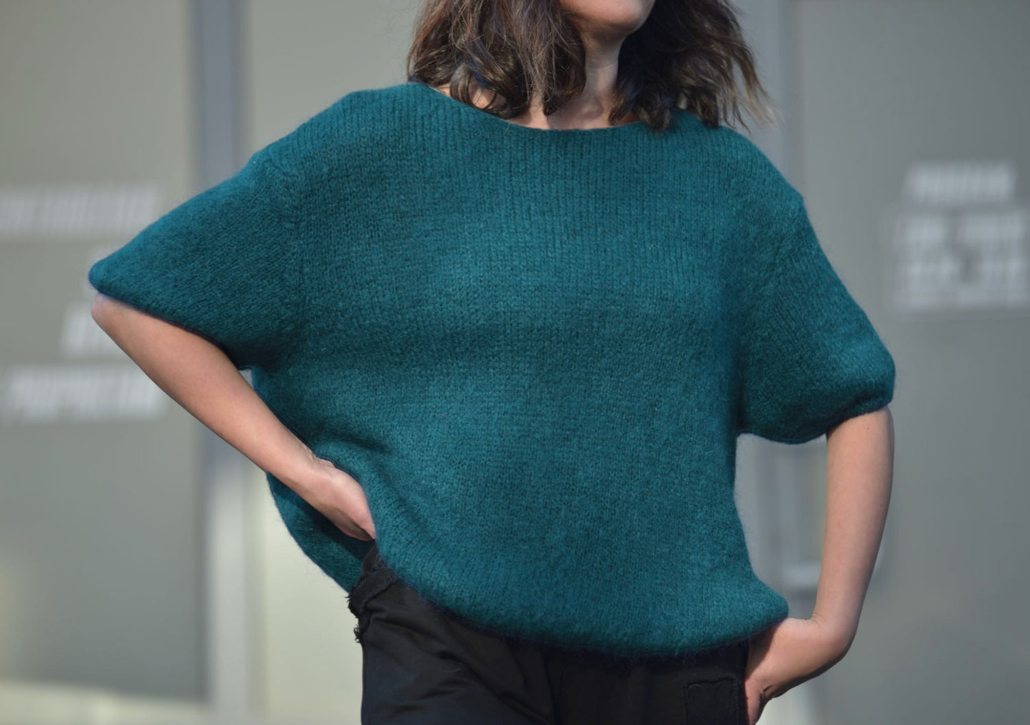 Pulover Cu Mânecă Scurtă Din Mohair