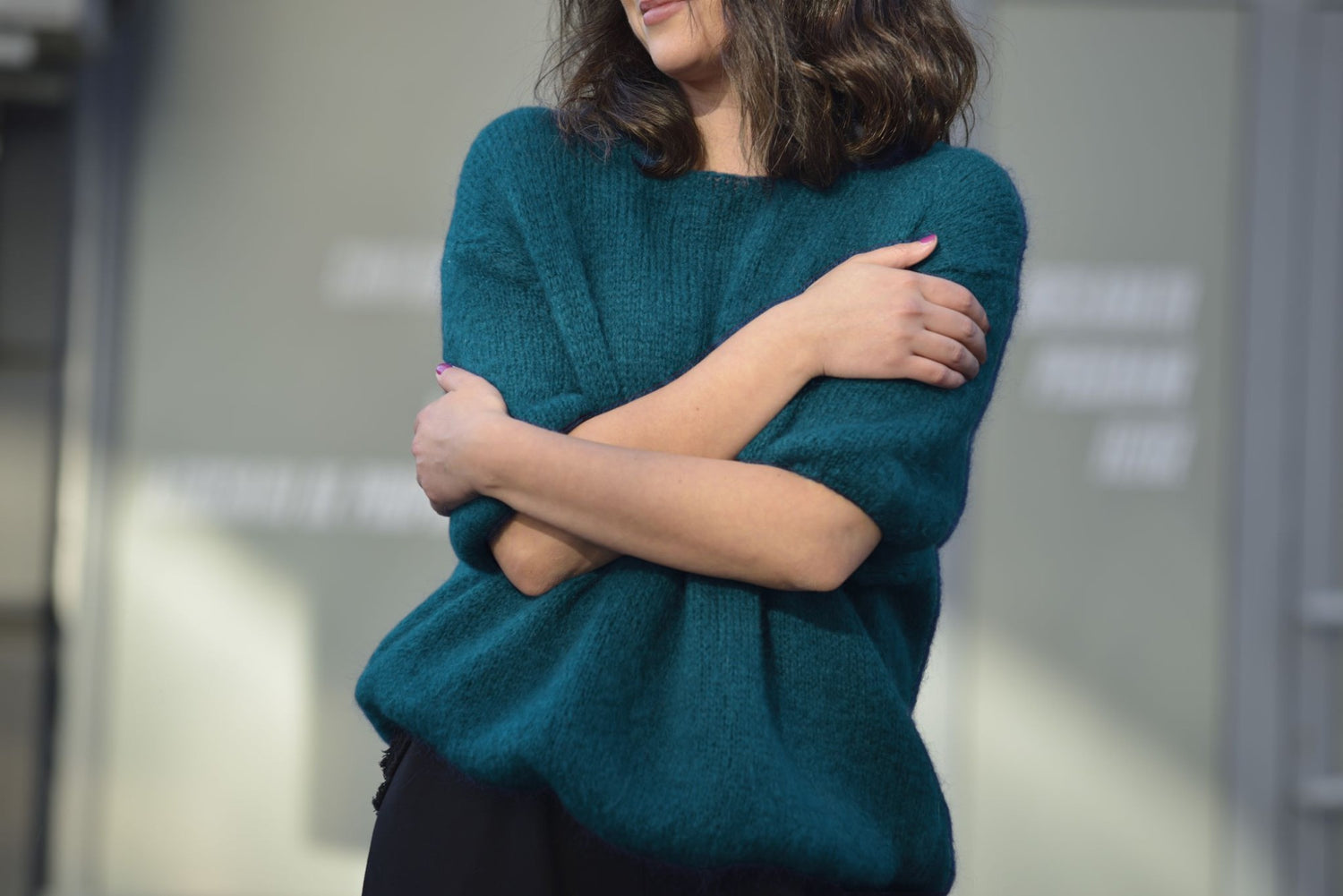 Pulover Cu Mânecă Scurtă Din Mohair