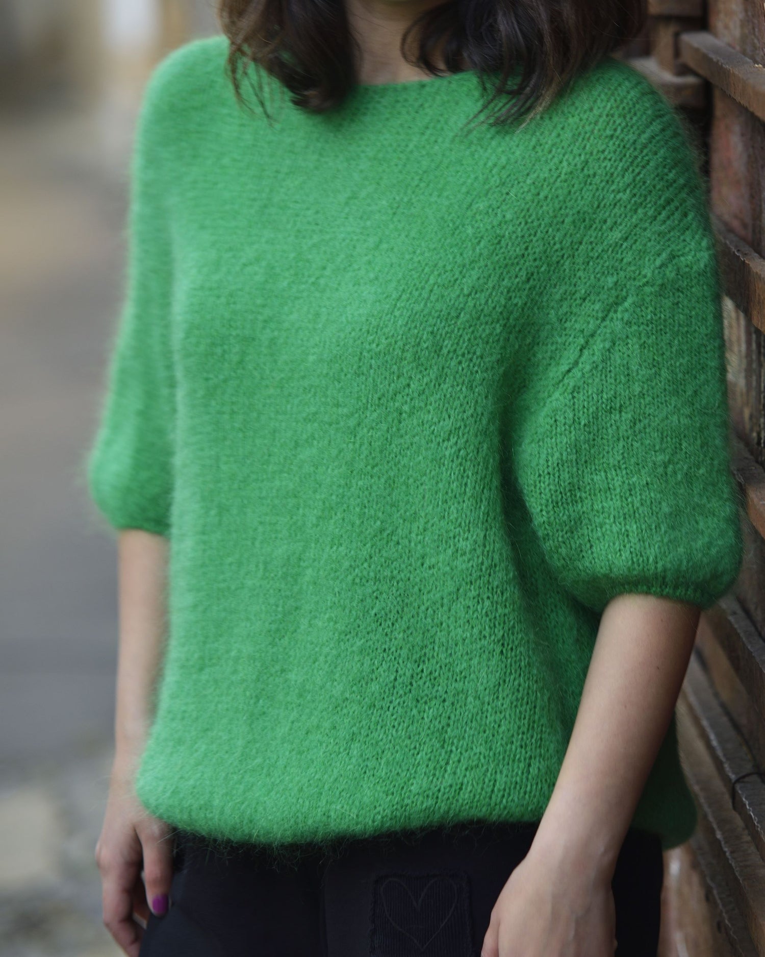 Pulover Cu Mânecă Scurtă Din Mohair
