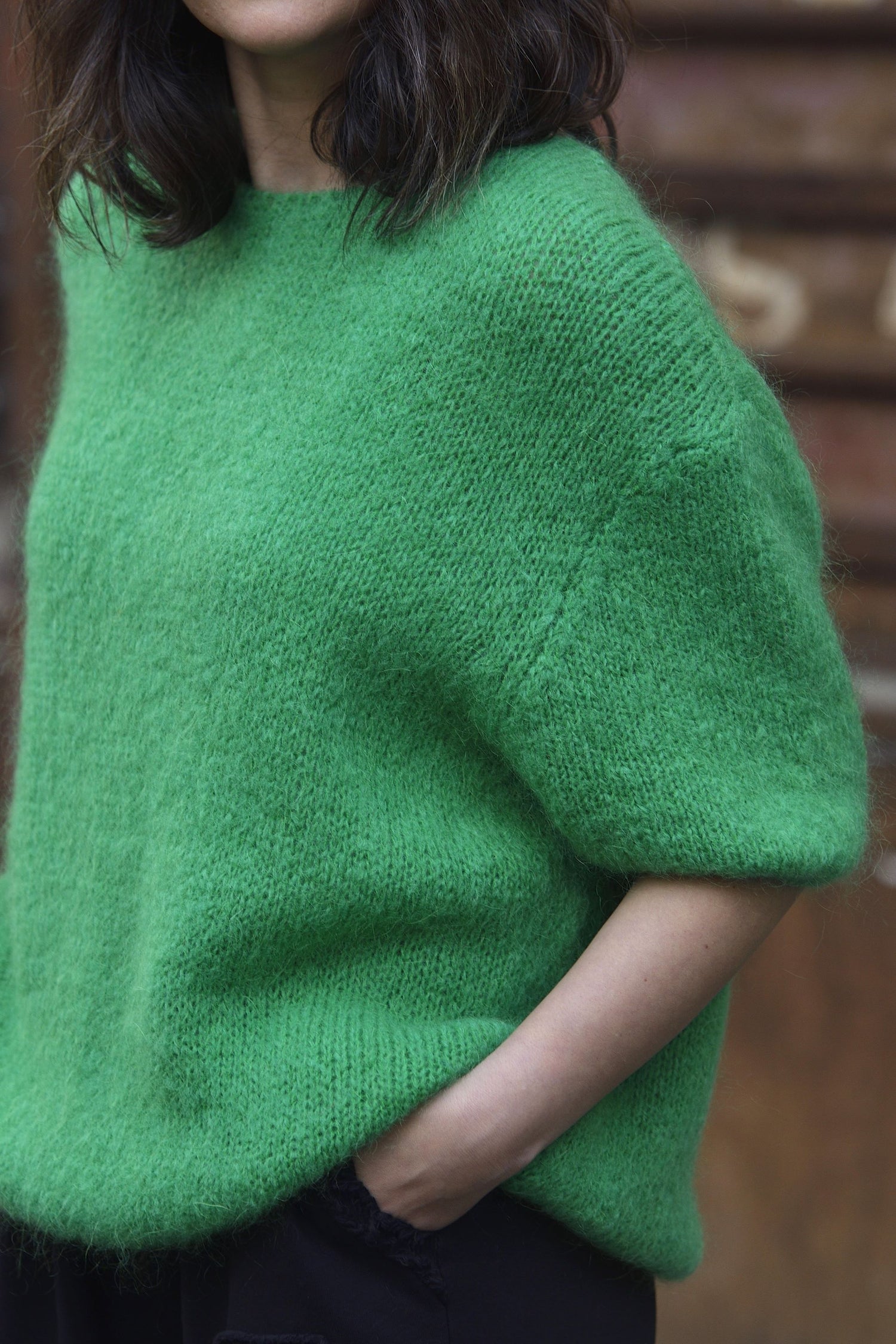 Pulover Cu Mânecă Scurtă Din Mohair