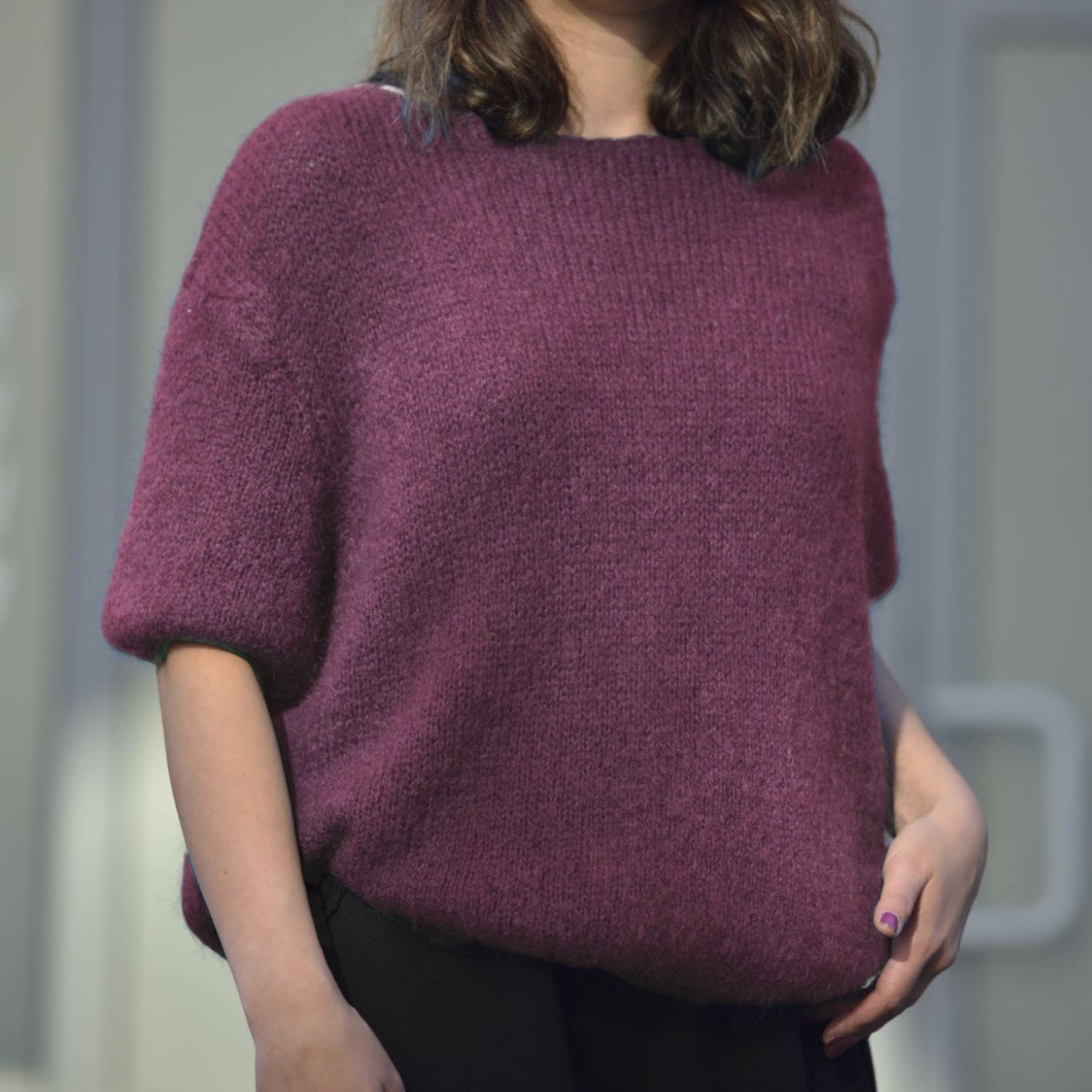 Pulover Cu Mânecă Scurtă Din Mohair