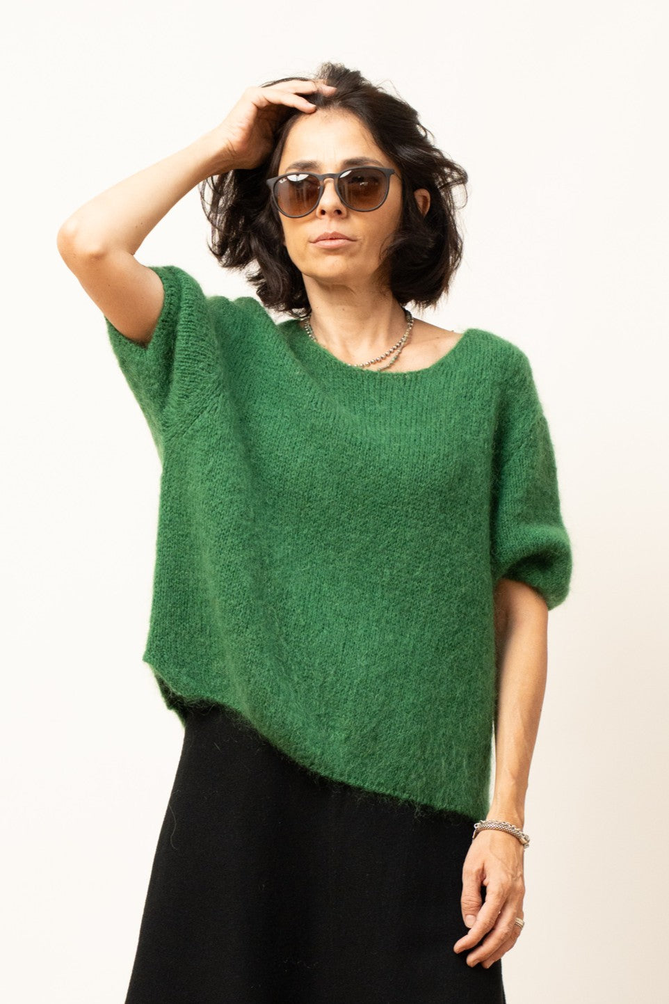 Pulover Cu Mânecă Scurtă Din Mohair