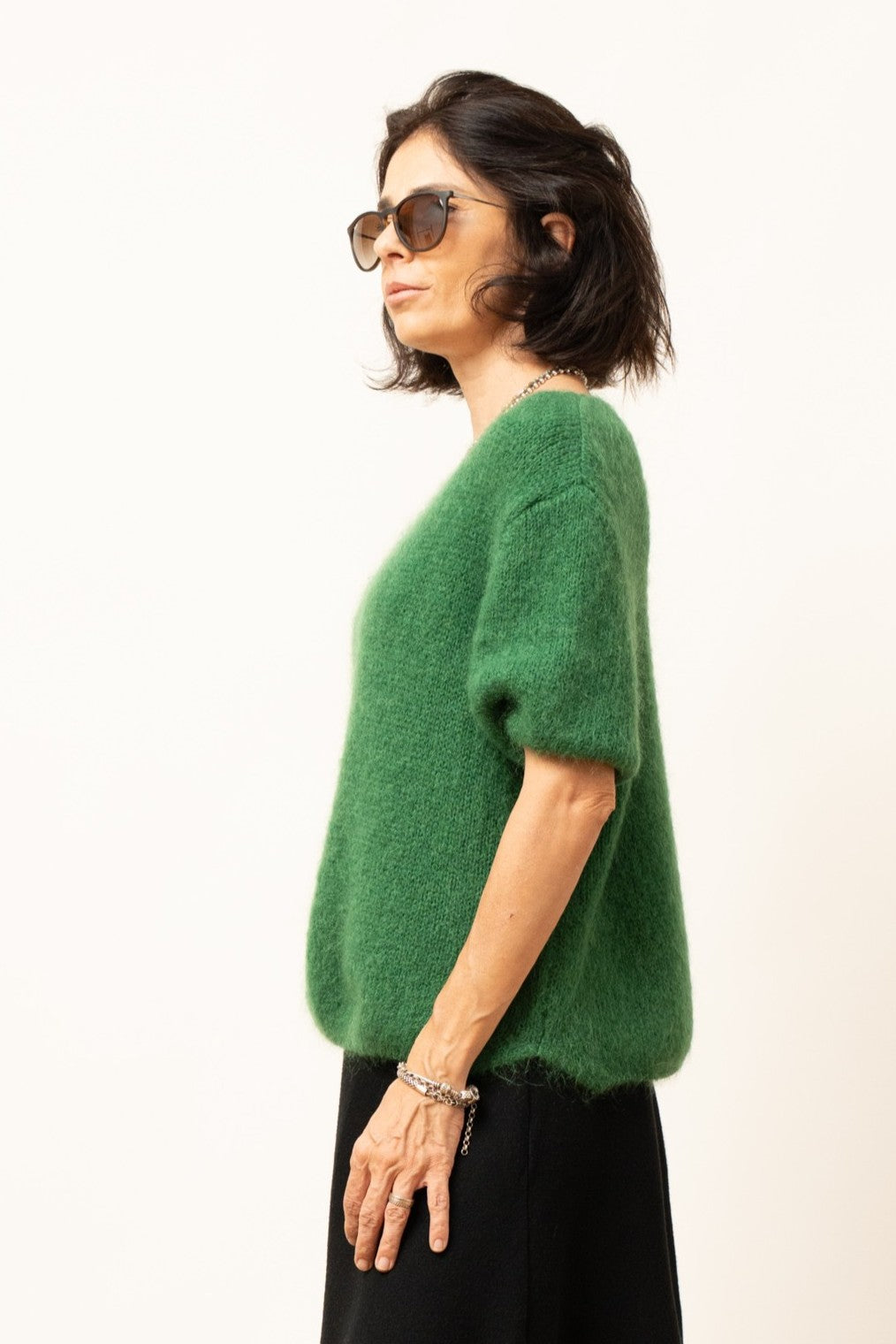 Pulover Cu Mânecă Scurtă Din Mohair