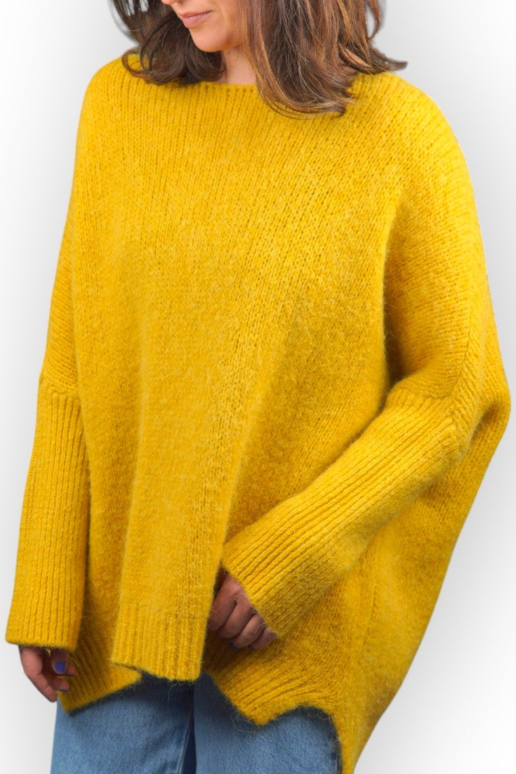 Pulover Oversize Fluffy cu Lână și Alpaca
