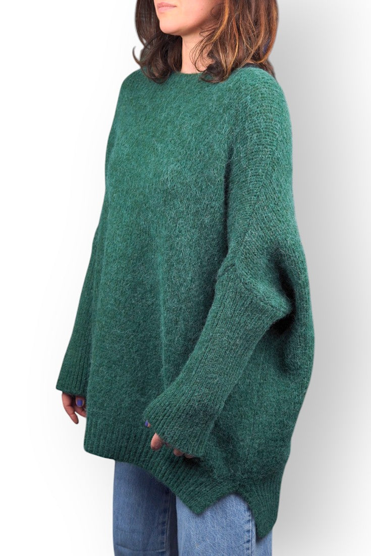 Pulover Oversize Fluffy cu Lână și Alpaca
