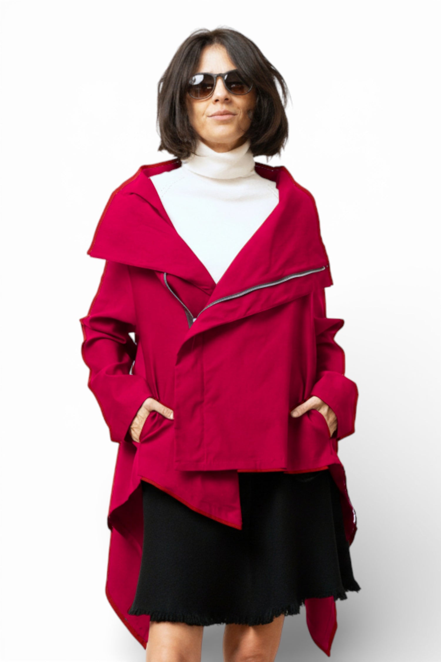 Jachetă Asimetrică Din Viscoză Cu Croială Modernă