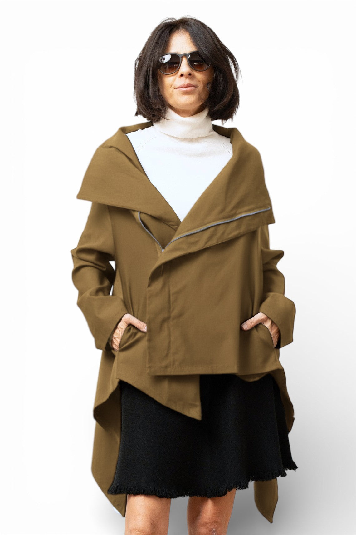 Jachetă Asimetrică Din Viscoză Cu Croială Modernă