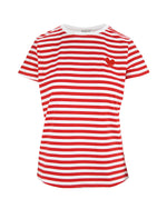 Tricou cu dungi alb-roșu, cu inima brodată pe partea stângă