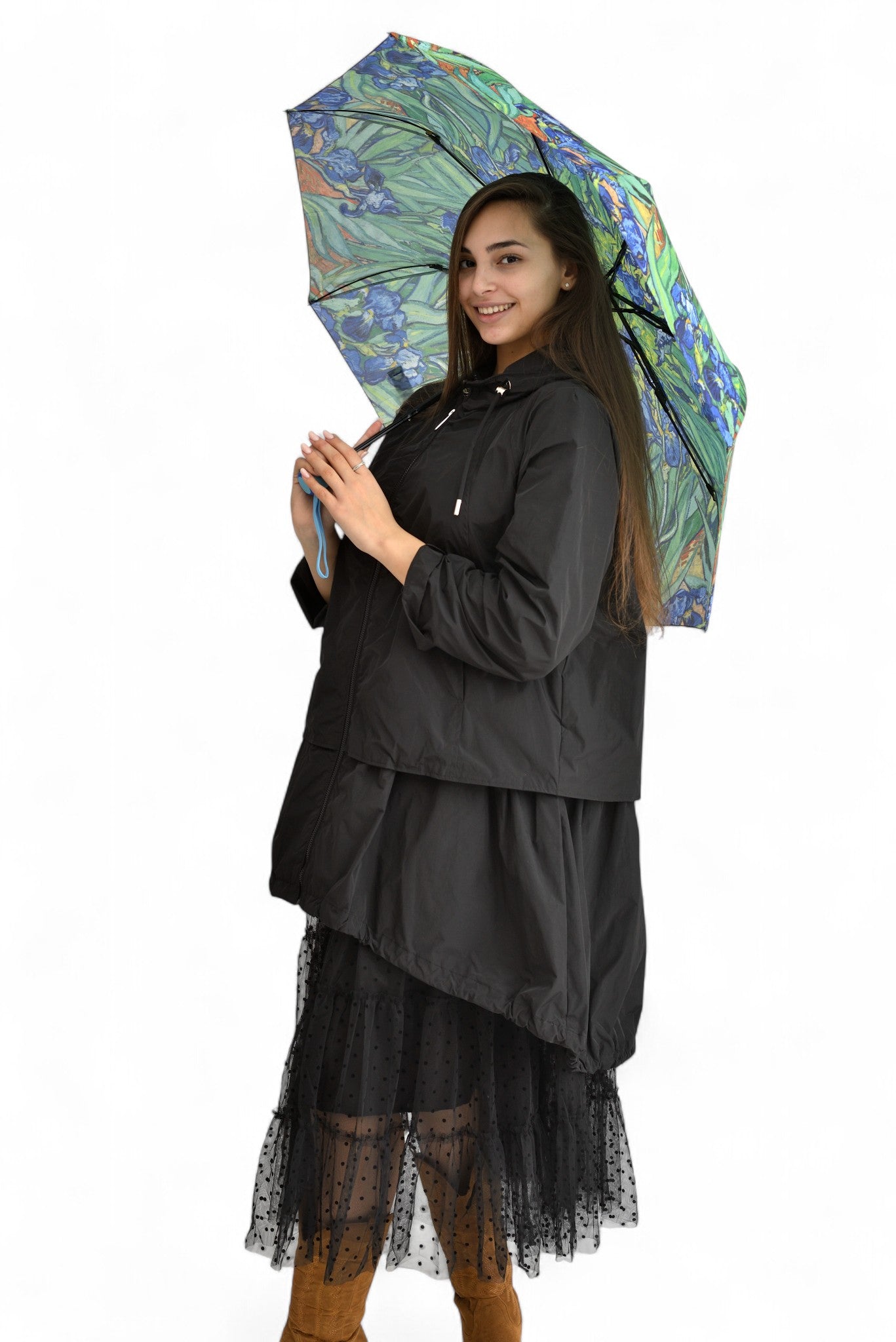 Umbrelă Vincent Van Gogh - Model Iriși, Pliabilă și Rezistentă la Vânt