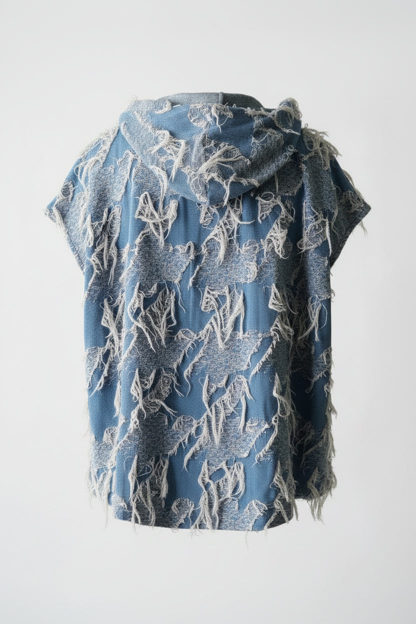 Vestă din denim devore vedere din spate